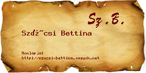 Szücsi Bettina névjegykártya